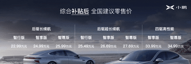 Xpeng P7 launched with prices starting at 229,900 yuan after subsidy