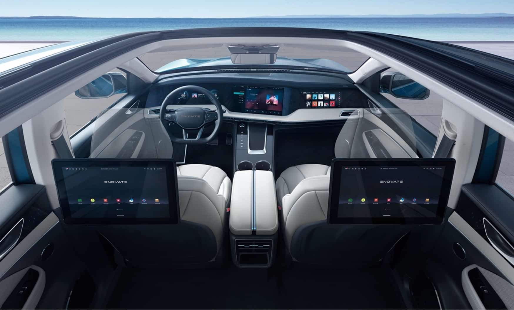 Chinese electric car startup ENOVATE launches its first car with 5 screens