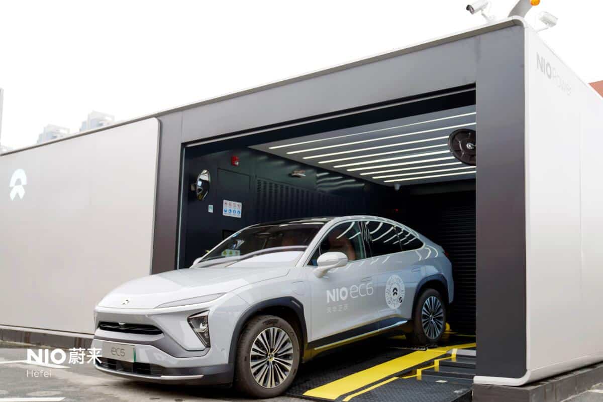 Nio's first second-gen battery swap station in Hefei, where its China headquarters is located, goes live
