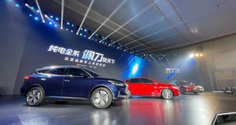 BYD unveils four electric car models, all with blade batteries