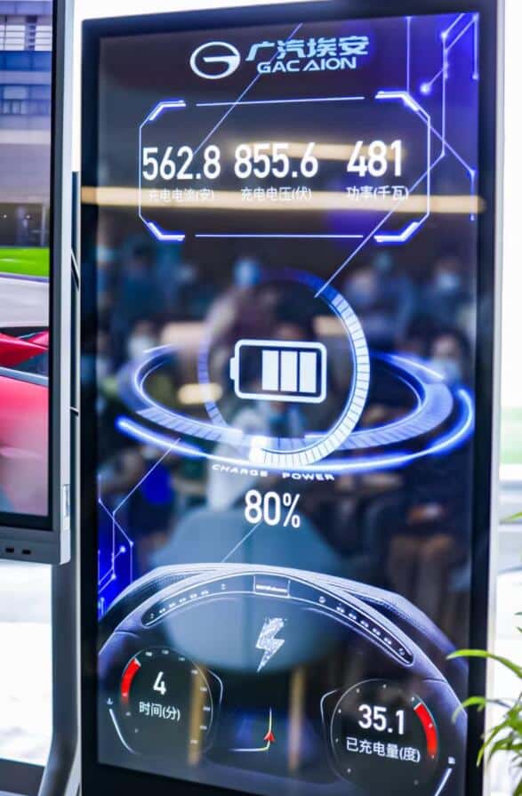 GAC Aion shows technology with charging speed comparable to refueling