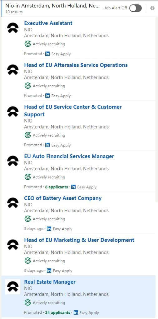 Nio ramps up hiring in Europe, confirms Amsterdam as EU headquarters