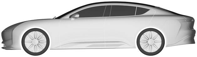 Patent drawings of Evergrande Auto's flagship sedan Hengchi 1 revealed