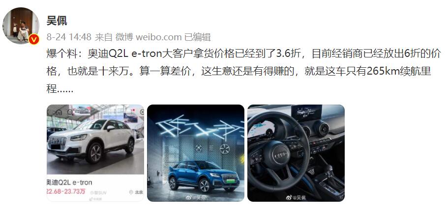 Audi said to offer over 60% discount for big customers when selling Q2L e-tron