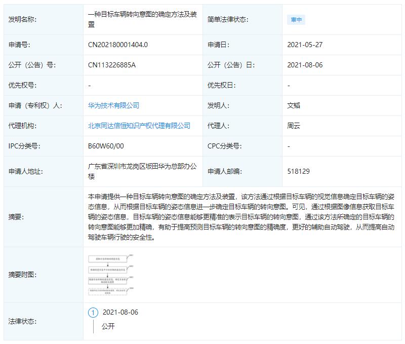 Huawei discloses new auto-related patent