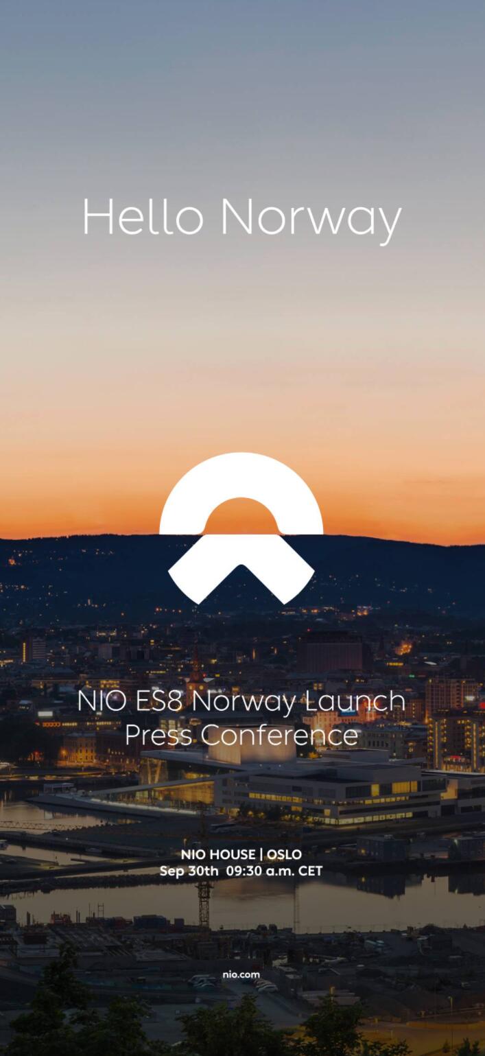 Nio to officially launch ES8 in Norway on Sept 30, local Nio House to open on Oct 1