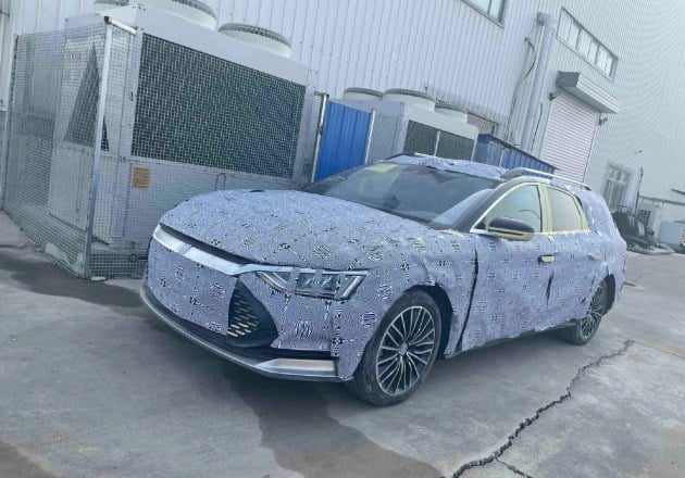 Spy shots suggest BYD may be building convertible version of Han EV
