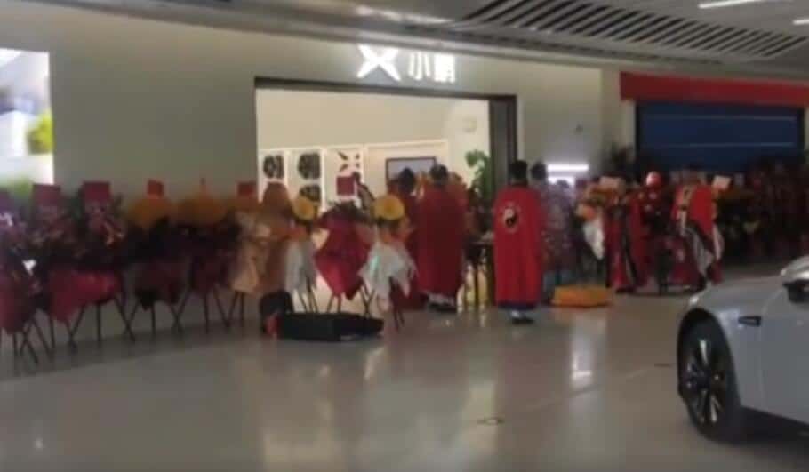 Xpeng in spotlight for superstitious event at dealer store