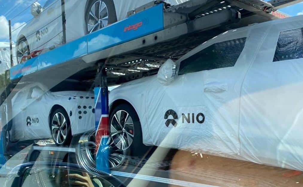 Nio seen transporting ET7 sedans across Europe