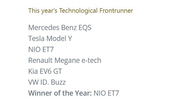 Nio ET7 wins new award in Denmark