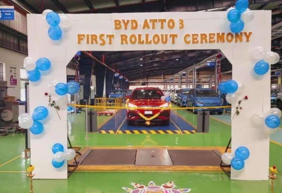 BYD India plant sees first Atto 3 roll off line