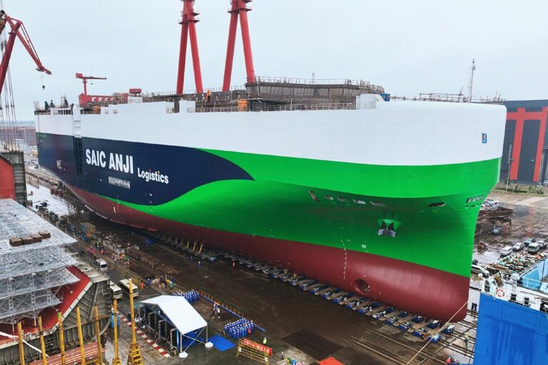 SAIC's 1st customized ocean-going car carrier launched