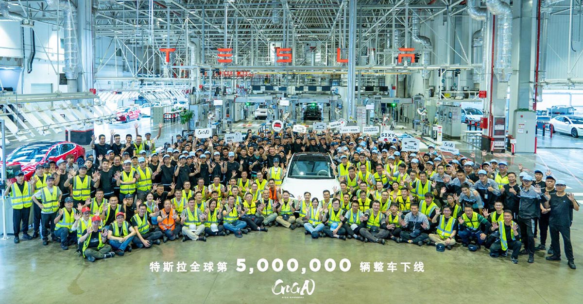 Tesla's 5 millionth vehicle rolls off line at Shanghai plant