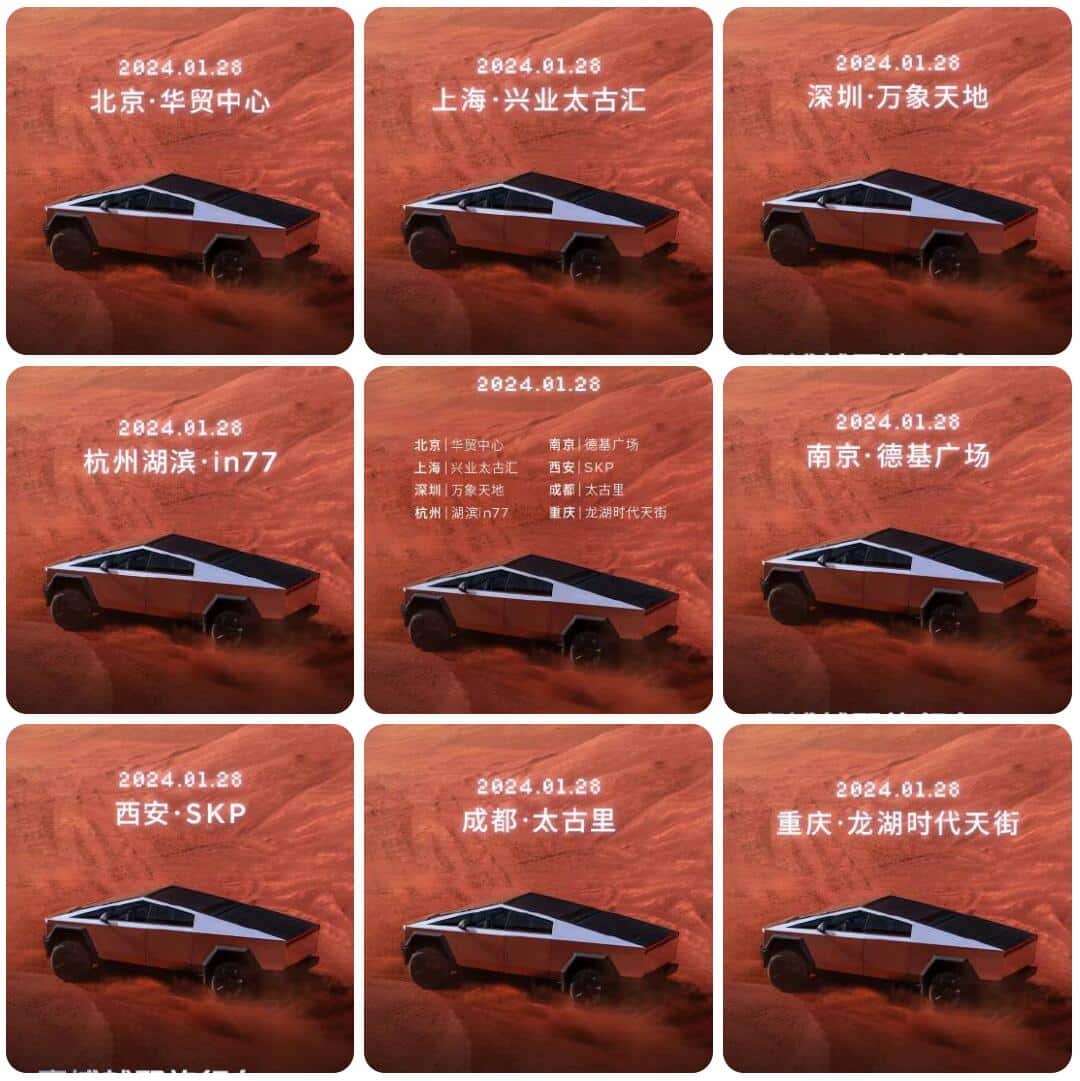 Tesla to start Cybertruck tour in China on Jan 28, here are 8 locations it'll make its debut