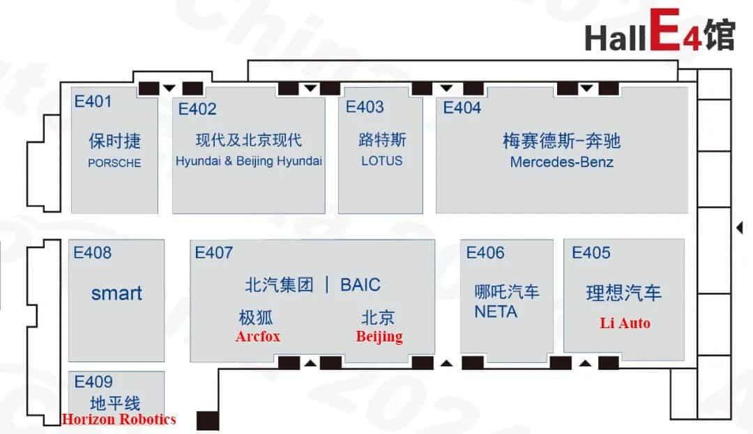 2024 Beijing auto show: Detailed booth map