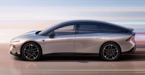 Xpeng names 'F57' sedan P7+, releases 1st official images