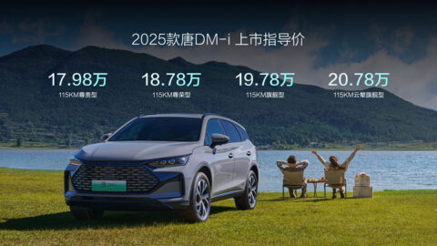 BYD launches 2025 Tang DM-i SUV, prices start at ,250