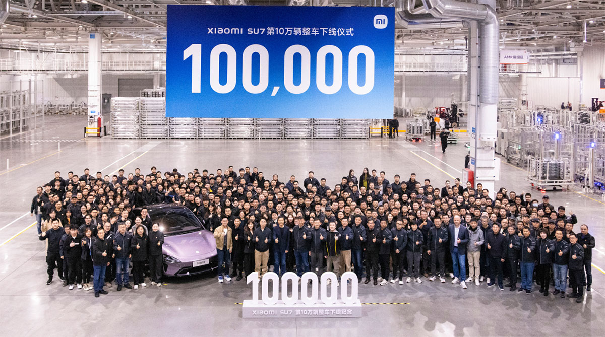 Xiaomi EV reaches production milestone of 100,000th car off line