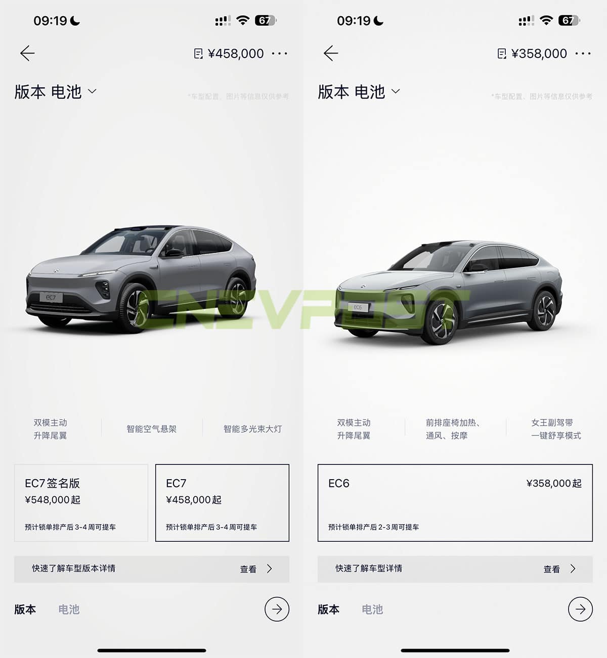 Nio ET7, EC7, ES8 see slightly longer wait times