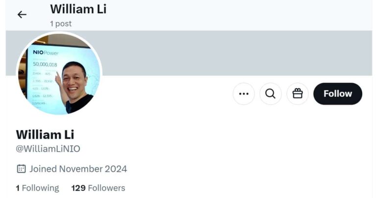 William Li opens X account as Nio prepares to reach more overseas markets