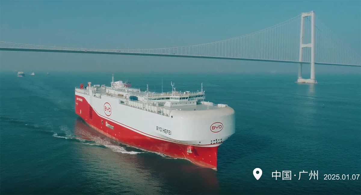 BYD Hefei sets sail as NEV maker's 3rd car carrier joins fleet