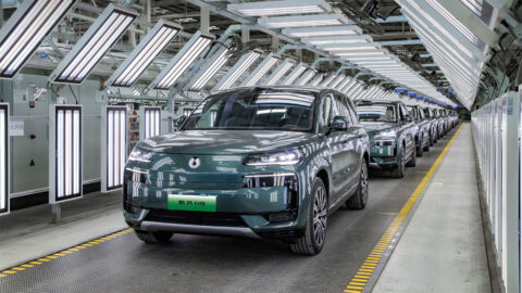 BYD Denza sees 1st production cars of N9 SUV roll off line