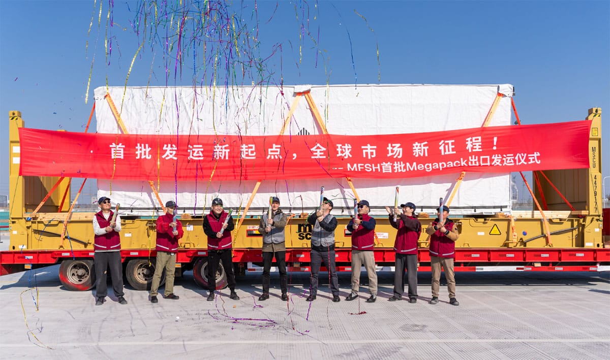 Tesla China ships 1st Megapacks produced at Shanghai Megafactory overseas