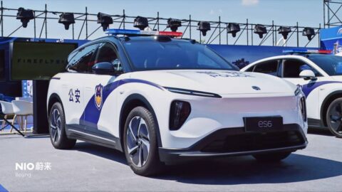 Nio showcases models at police equipment expo