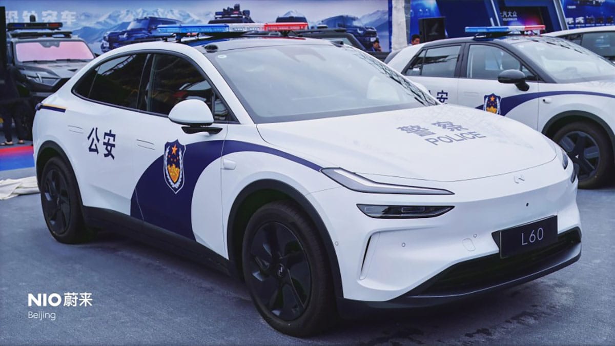 Nio showcases models at police equipment expo