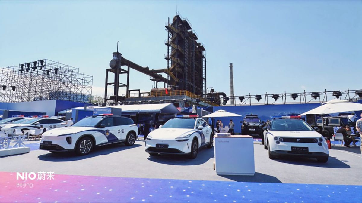 Nio showcases models at police equipment expo