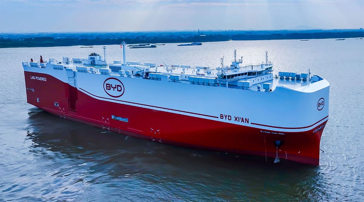 BYD's 9,200-vehicle car carrier BYD Xi'an makes maiden voyage