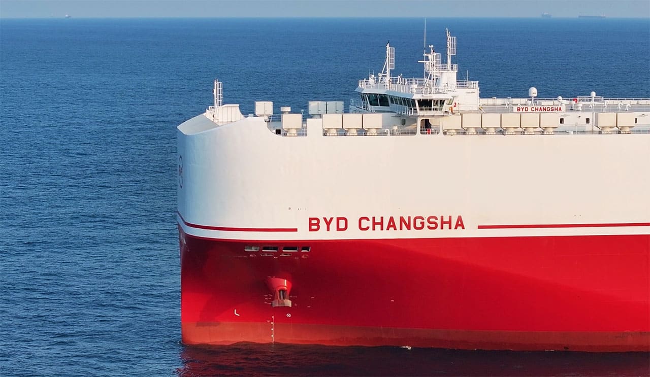 BYD Changsha sets sail, as BYD's 6th car carrier joins fleet