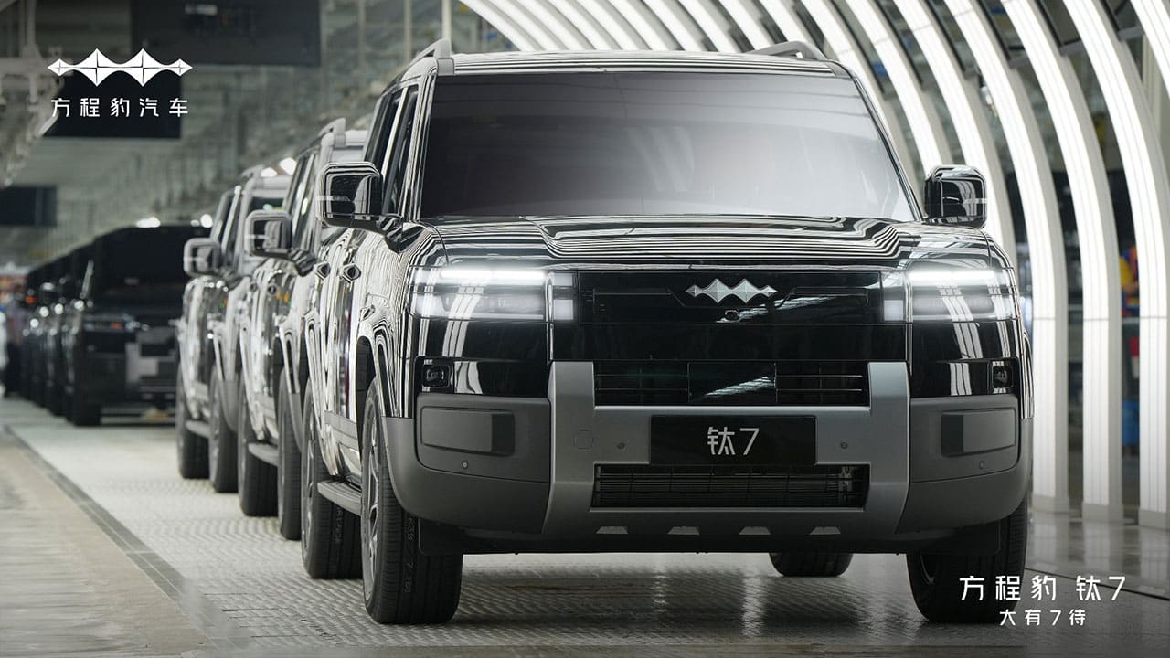 BYD Fang Cheng Bao begins mass production of Tai 7 SUV, launch set for Q4