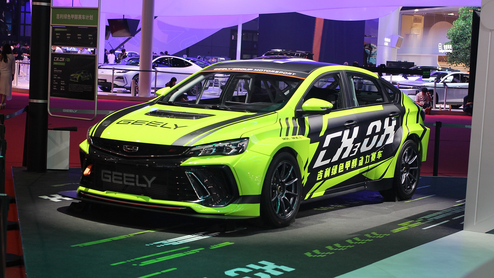 A Geely model displayed at the Shanghai auto show in April 2025.