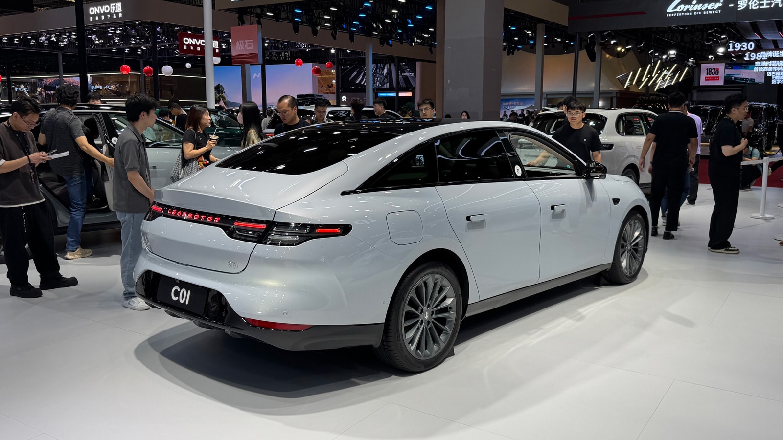 A Leapmotor C01 displayed at the Shanghai auto show in April 2025.
