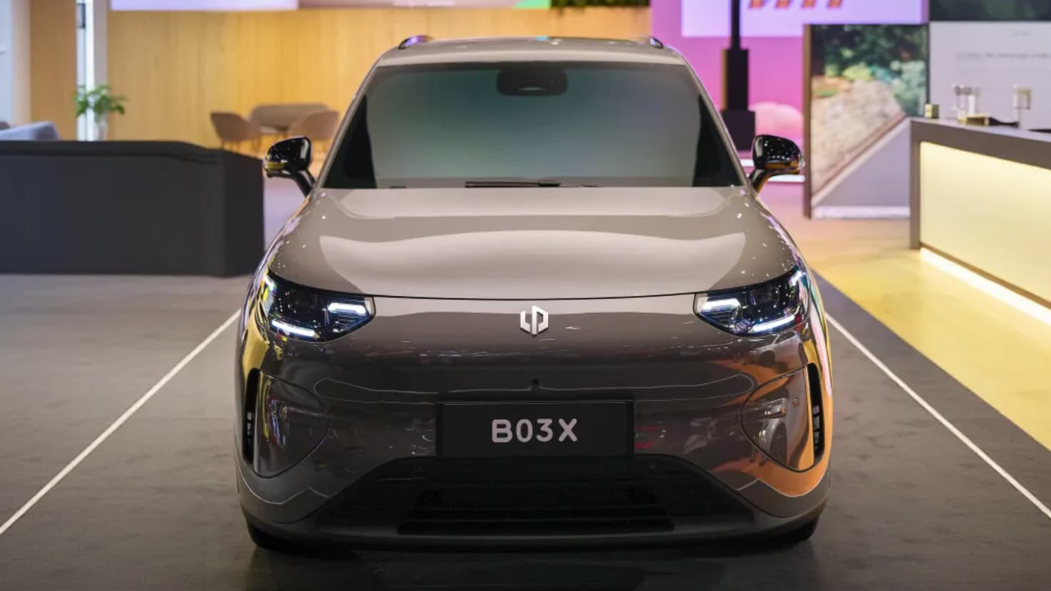 The Leapmotor A10 — known as the B03X in markets outside China — made its debut at the Brussels auto show.