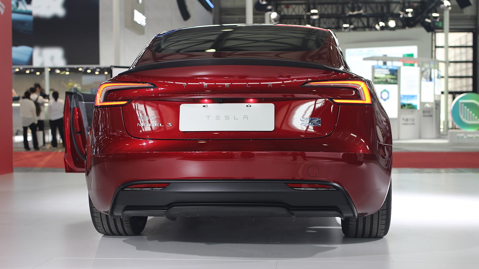 A Tesla Model 3 displayed at the Shanghai new energy vehicle (NEV) exhibition in June 2024.