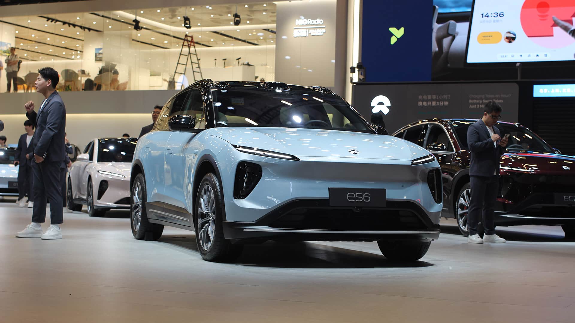 A Nio ES6 displayed at the Shanghai auto show in April 2025.