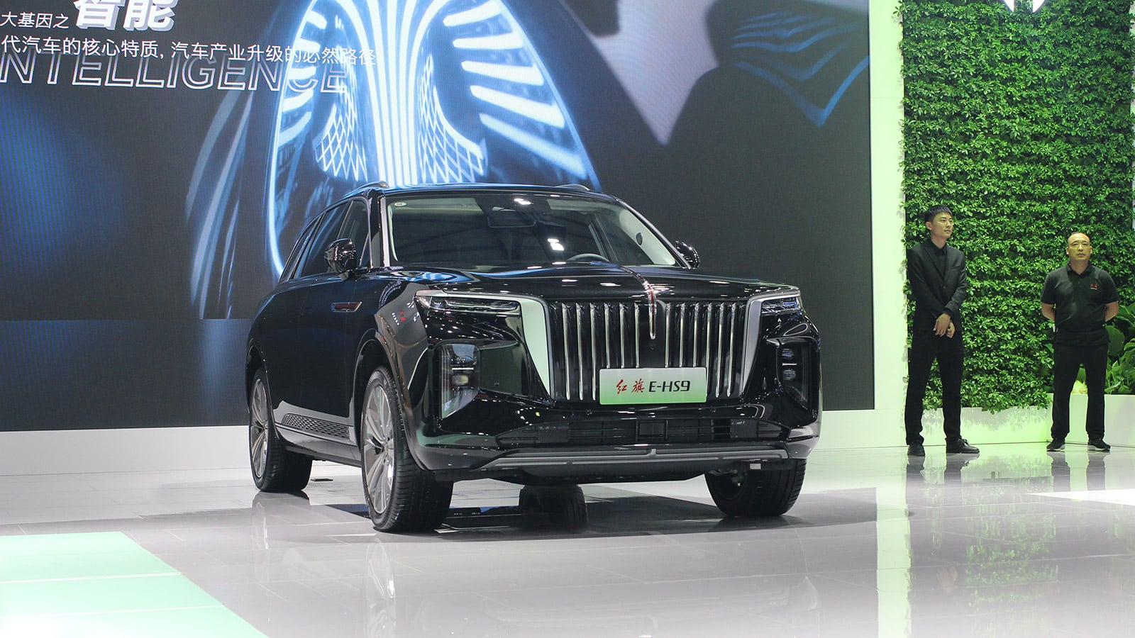A Hongqi E-HS9 displayed at the Shanghai auto show in April 2025.